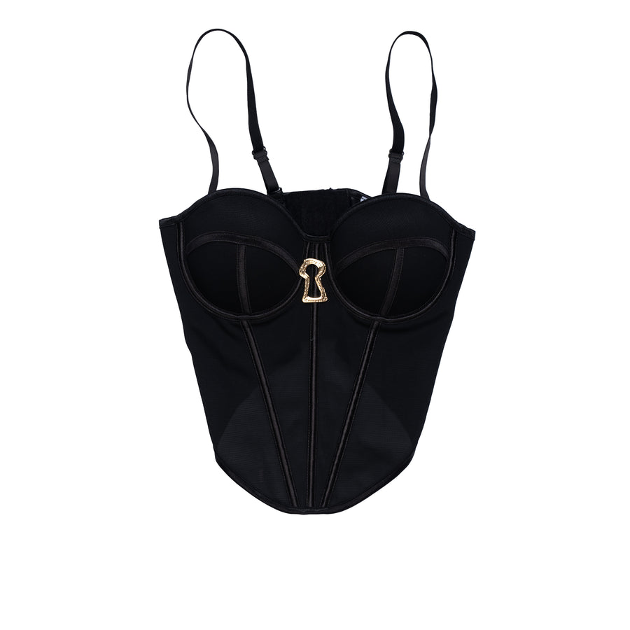 SCHIAPARELLI CROP TOP - M / BLACK