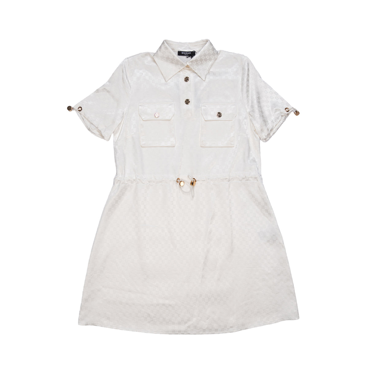 BALMAIN DRESS - 40 / OFF WHITE