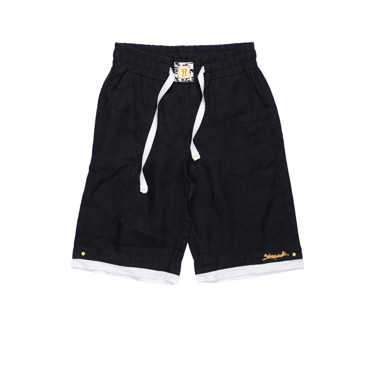SCHIAPARELLI SHORT LINEN - 27 / BLACK