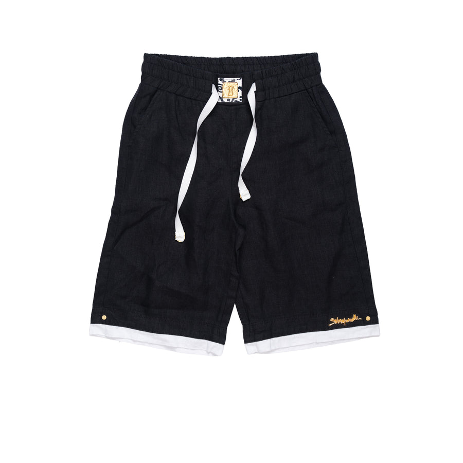SCHIAPARELLI SHORT LINEN - 27 / BLACK