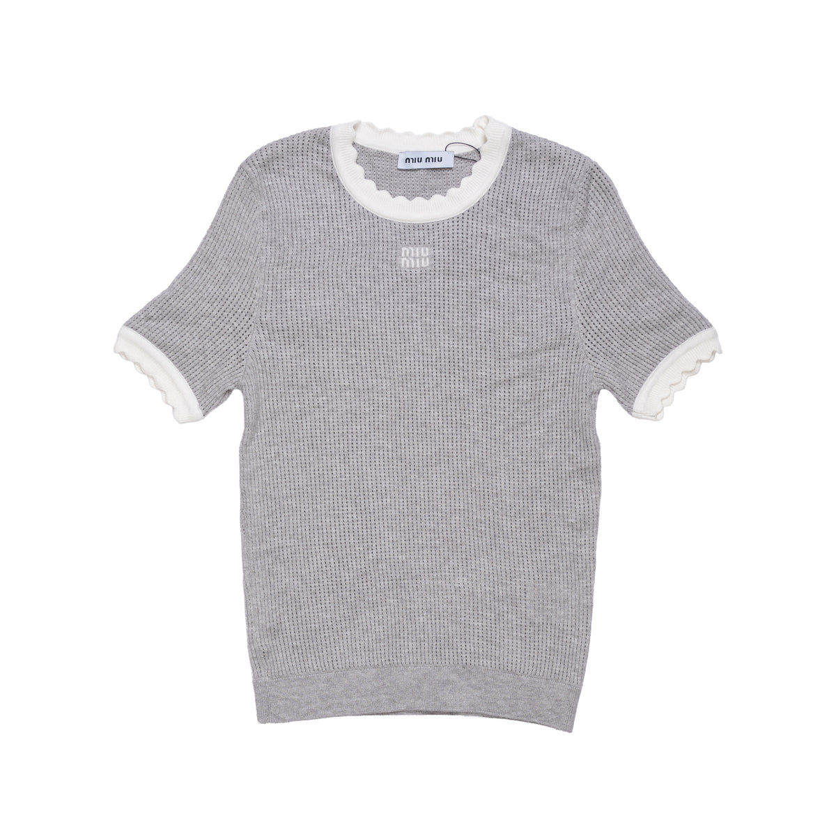 MIU MIU T-SHIRT - S / GRAY