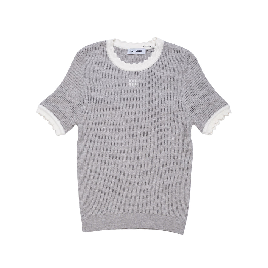 MIU MIU T-SHIRT - S / GRAY