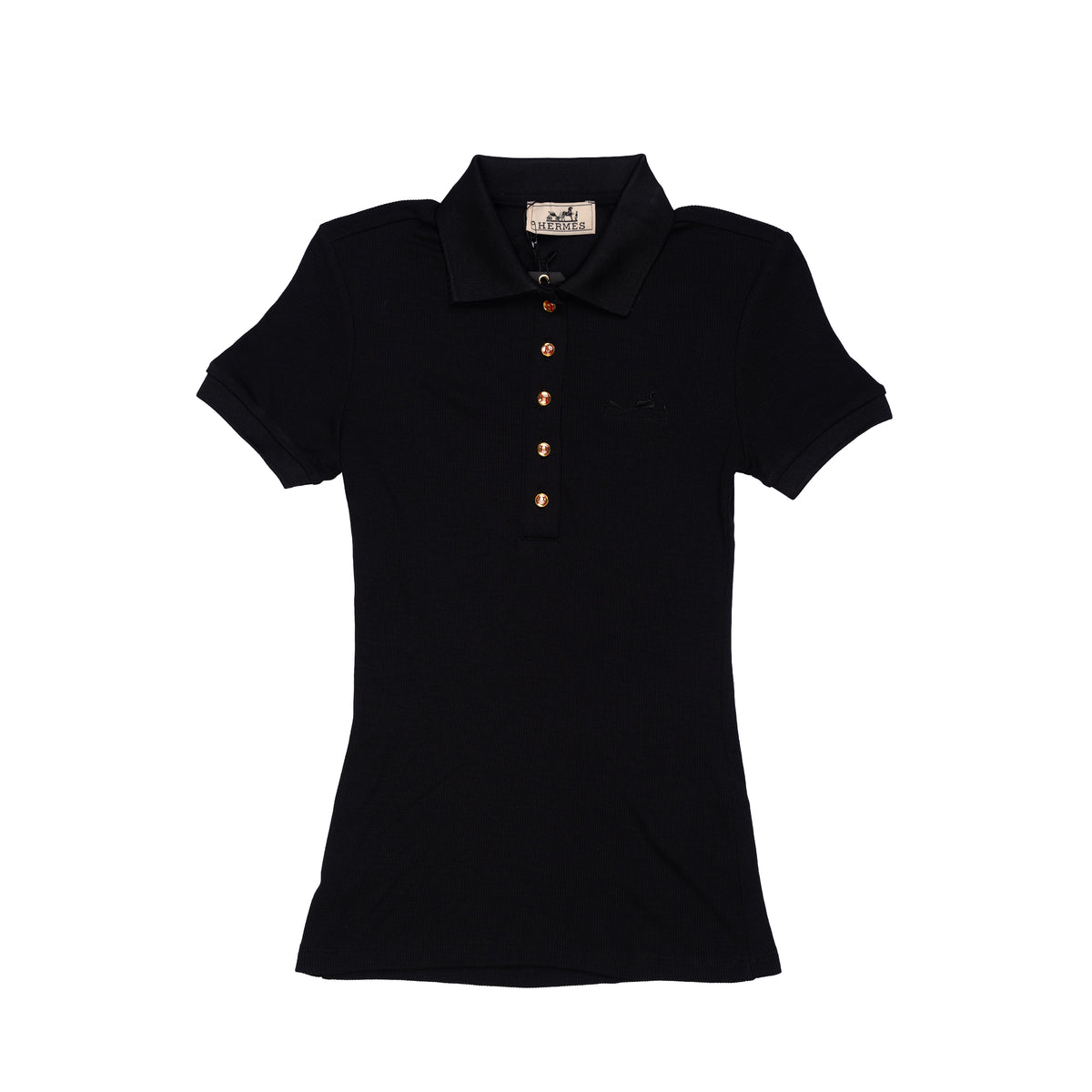 HERMES T-SHIRT POLO - M / BLACK