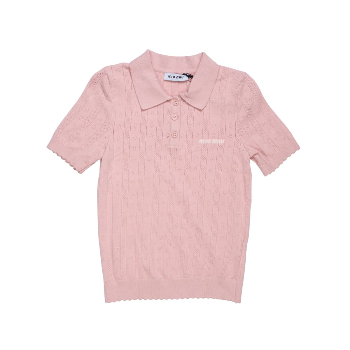 MIU MIU T-SHIRT POLO - S / PINK