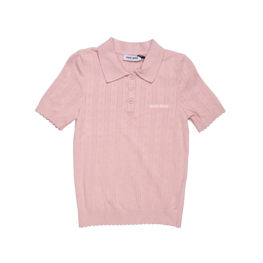 MIU MIU T-SHIRT POLO - S / PINK