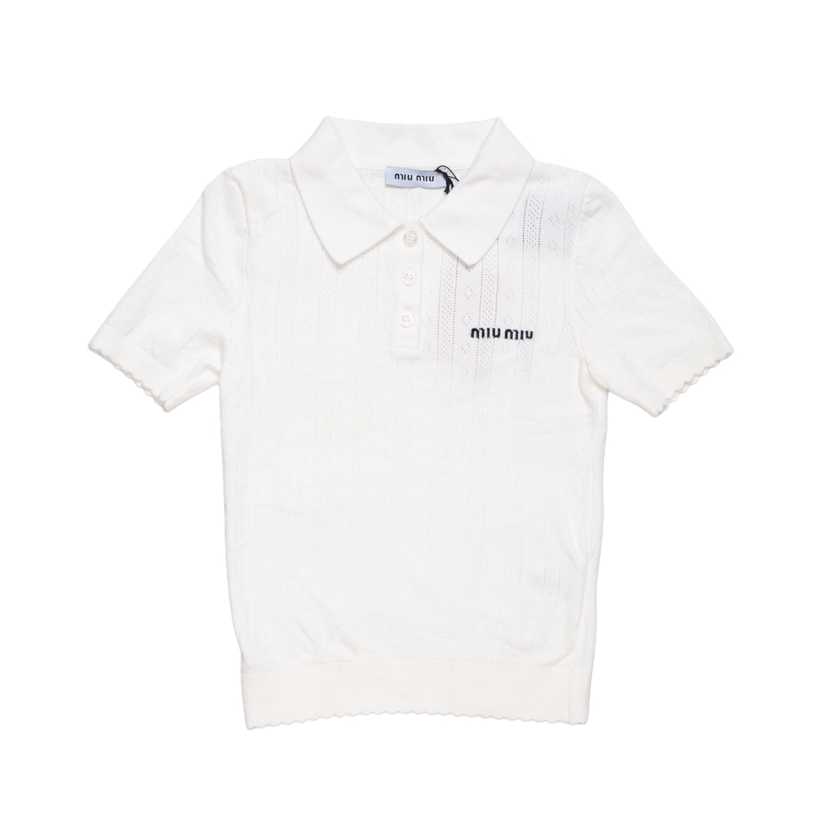 MIU MIU T-SHIRT POLO - M / WHITE