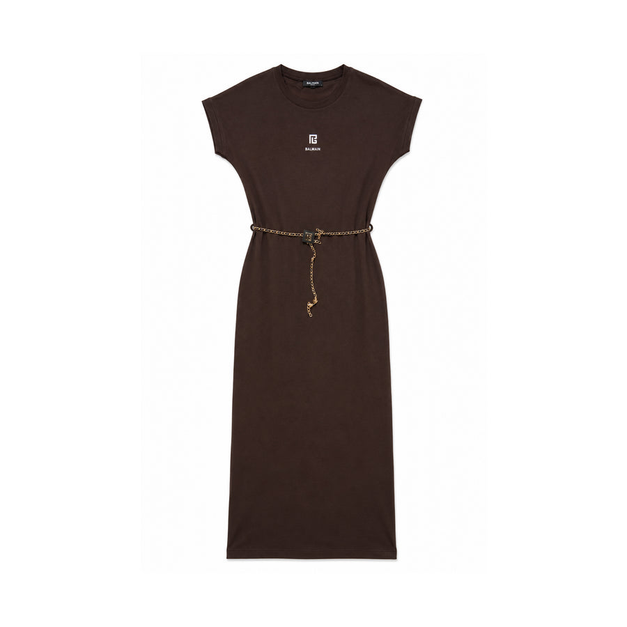 BALMAIN DRESS - M / BROWN
